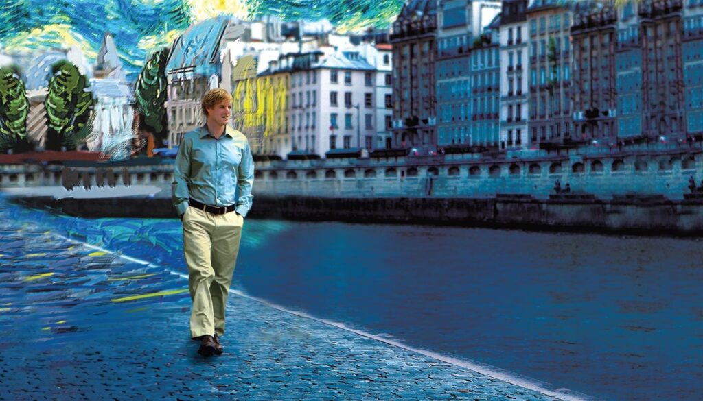 What does Gil realize in Midnight in Paris?